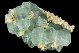 Green Fluorite Crystals with Quartz - China #122016-1